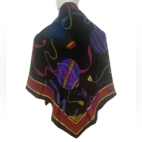 Carlisle Accessories - CARLISLE HOT BALLOON SILK 34" X 34" SCARF - SHAWL HAND SEWN EDGE LIKE NEW